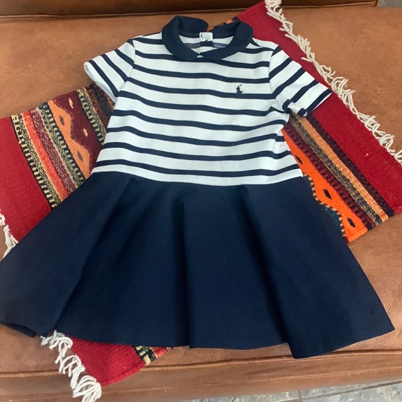 Ralph Lauren Other - Ralph Lauren 24 Months Blue and White dress